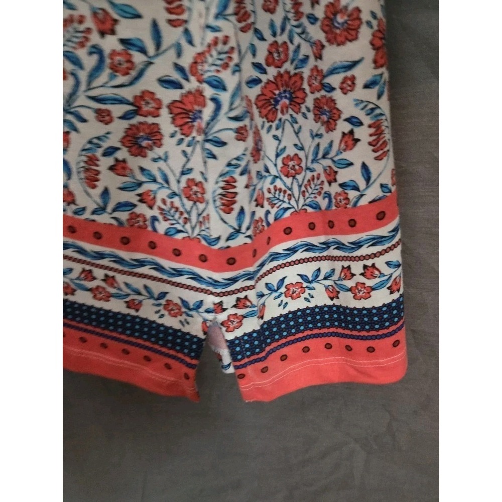 Lands End Floral Midi Dress Soft Feminine Summer Casual 100% Cotton Large 14/16 - Picture 4 of 9